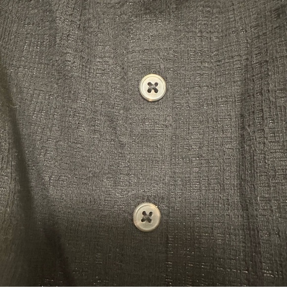 Madewell Texture & Thread Tie Waist Off the Shoulder Top Black Shirt  Size Small - Picture 5 of 6